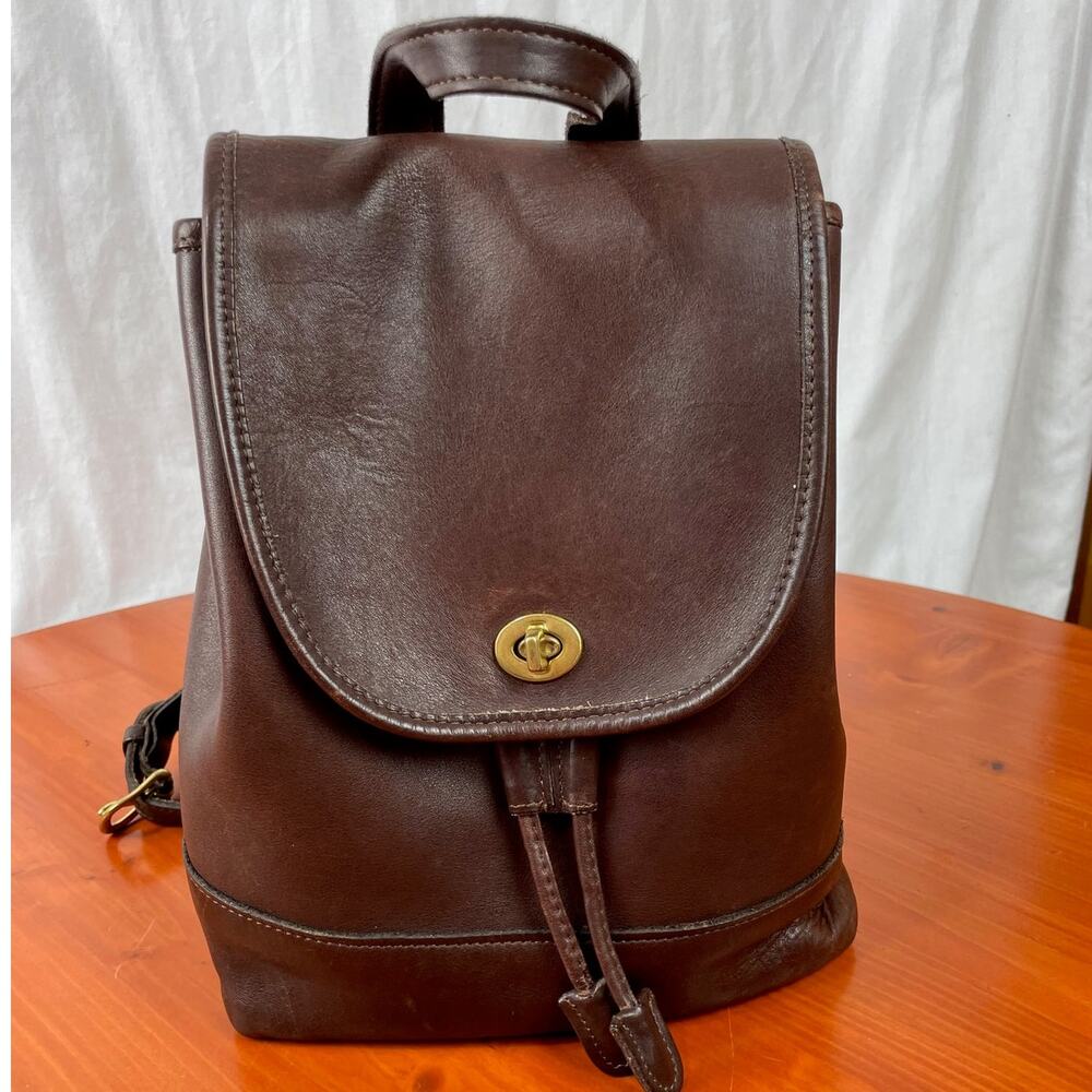 Vintage Brown Leather Coach Backpack - No hang tag